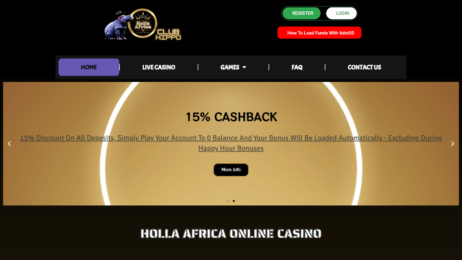 Holla Africa Casino Desktop screenshot